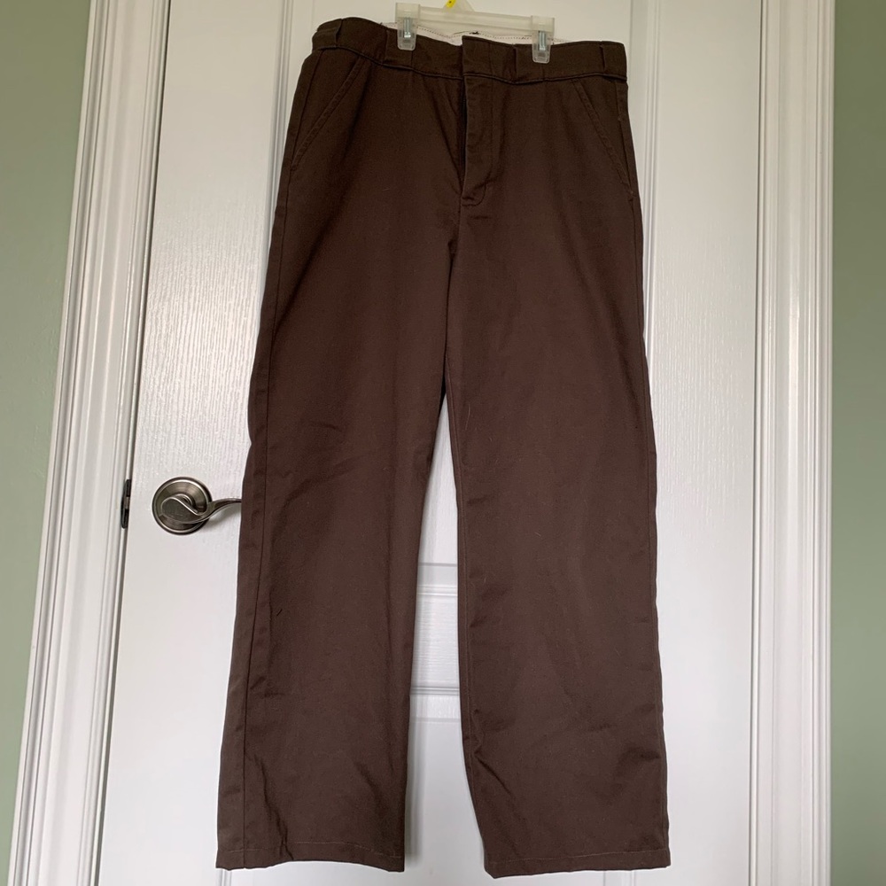 Cool brown wide leg tailor pants